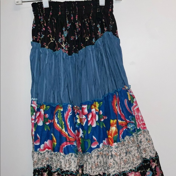Eclectic Multicolored Bohemian Hippie Skirt Sz S - Picture 2 of 10